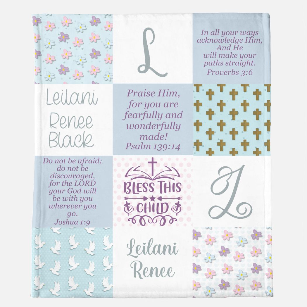 Christian Affirmations Blanket (B093) (Blue)