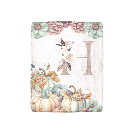 Autumn Pastel Pumpkin Monogram Blanket (B240)