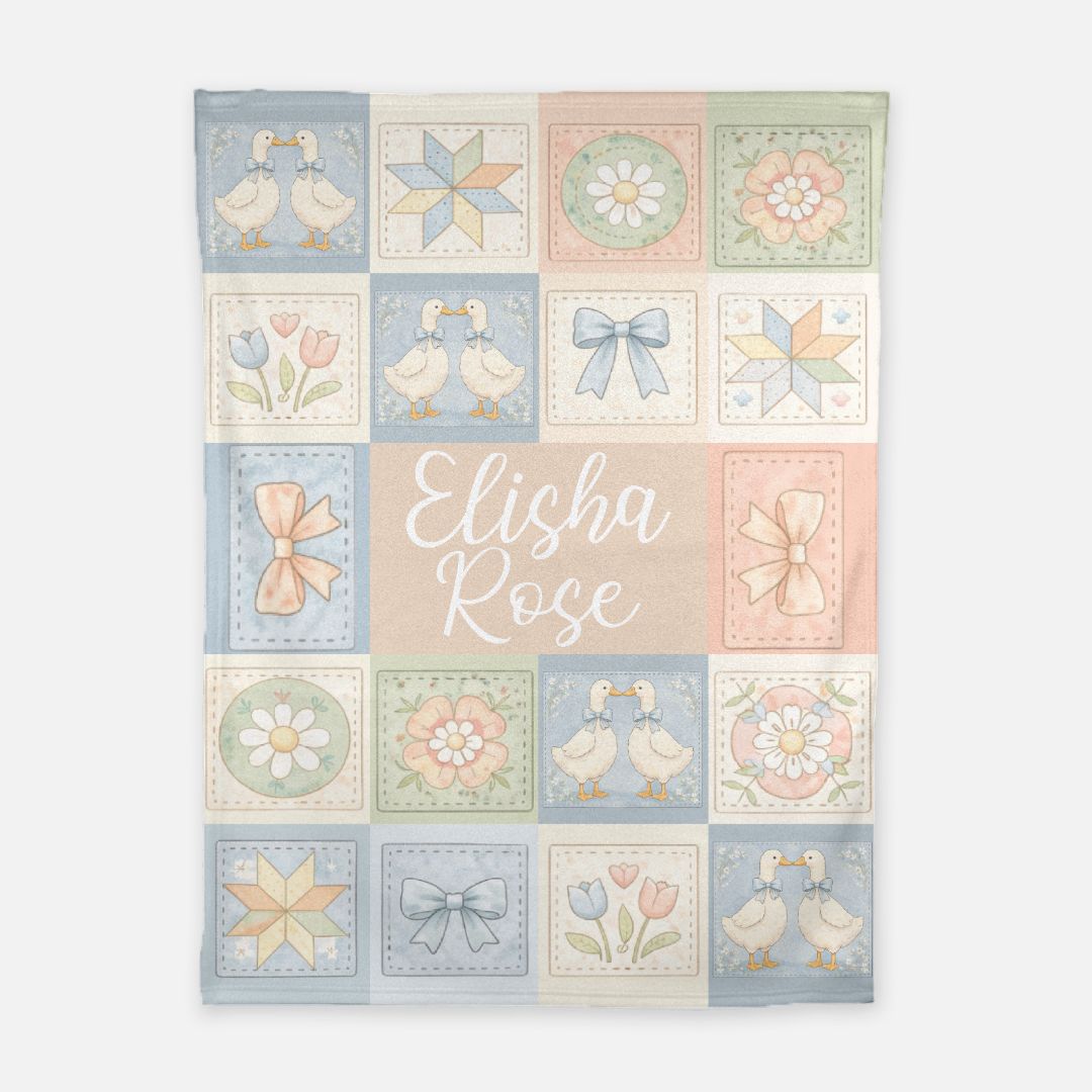 Pastel Country Goose Blanket (B313)