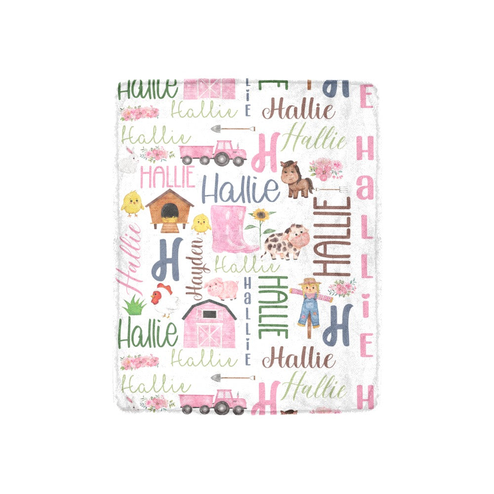 Down on the Farm Blanket (Pink)(B319)