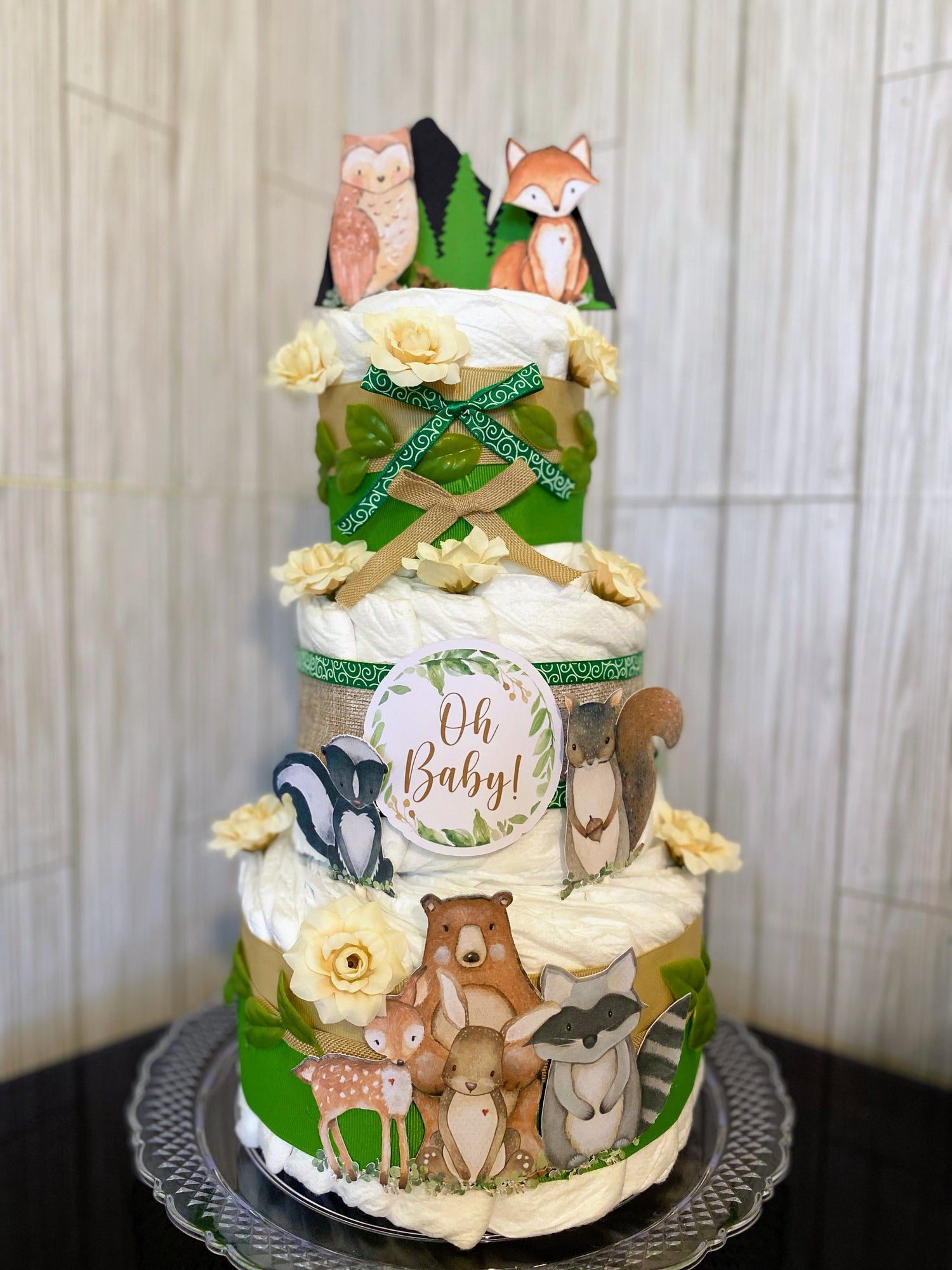 Woodland Diaper Cake