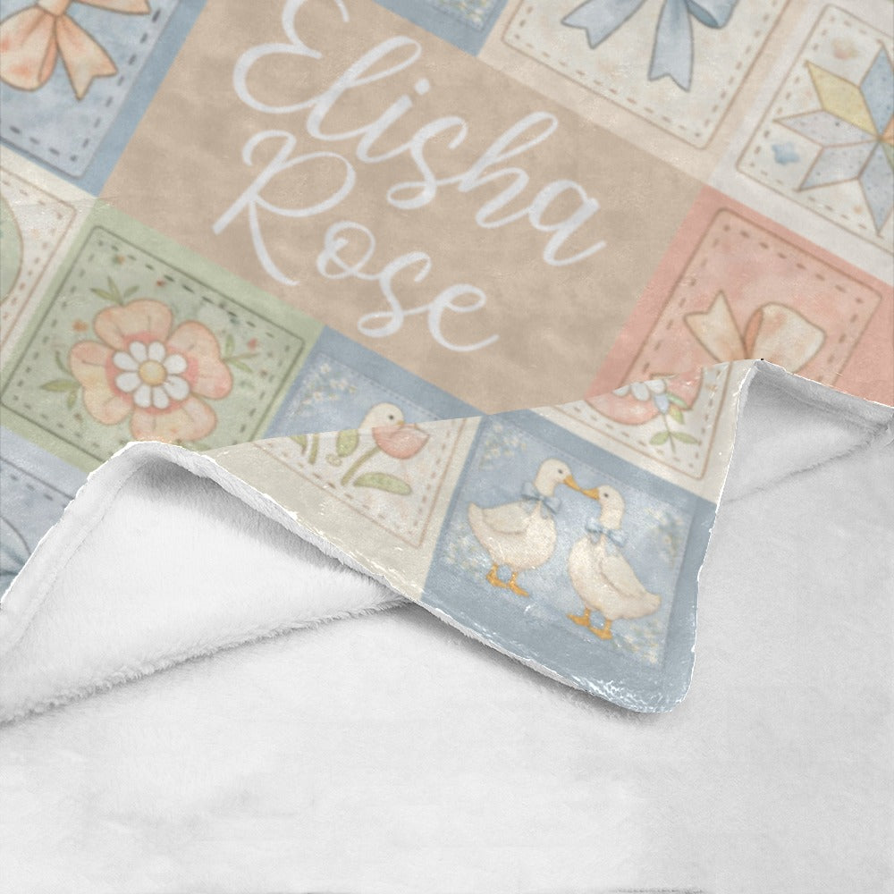 Pastel Country Goose Blanket (B313)