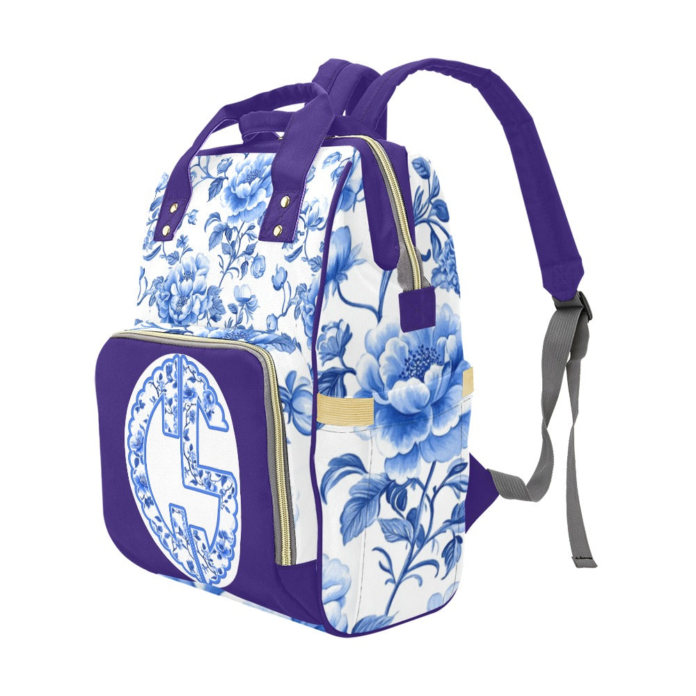 Chinoiserie Monogram Diaper Bag (A127)