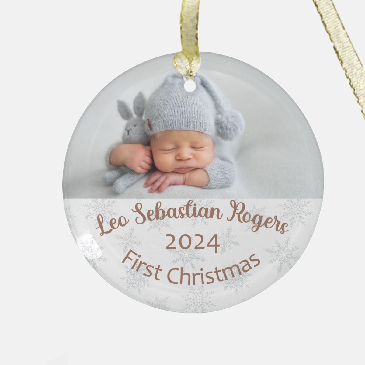 Custom Clear Glass Ornament (Round)(A015)