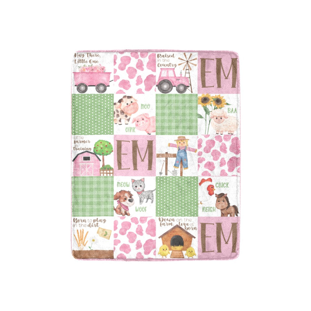 Little Farmhand Blanket (Pink)(B318)