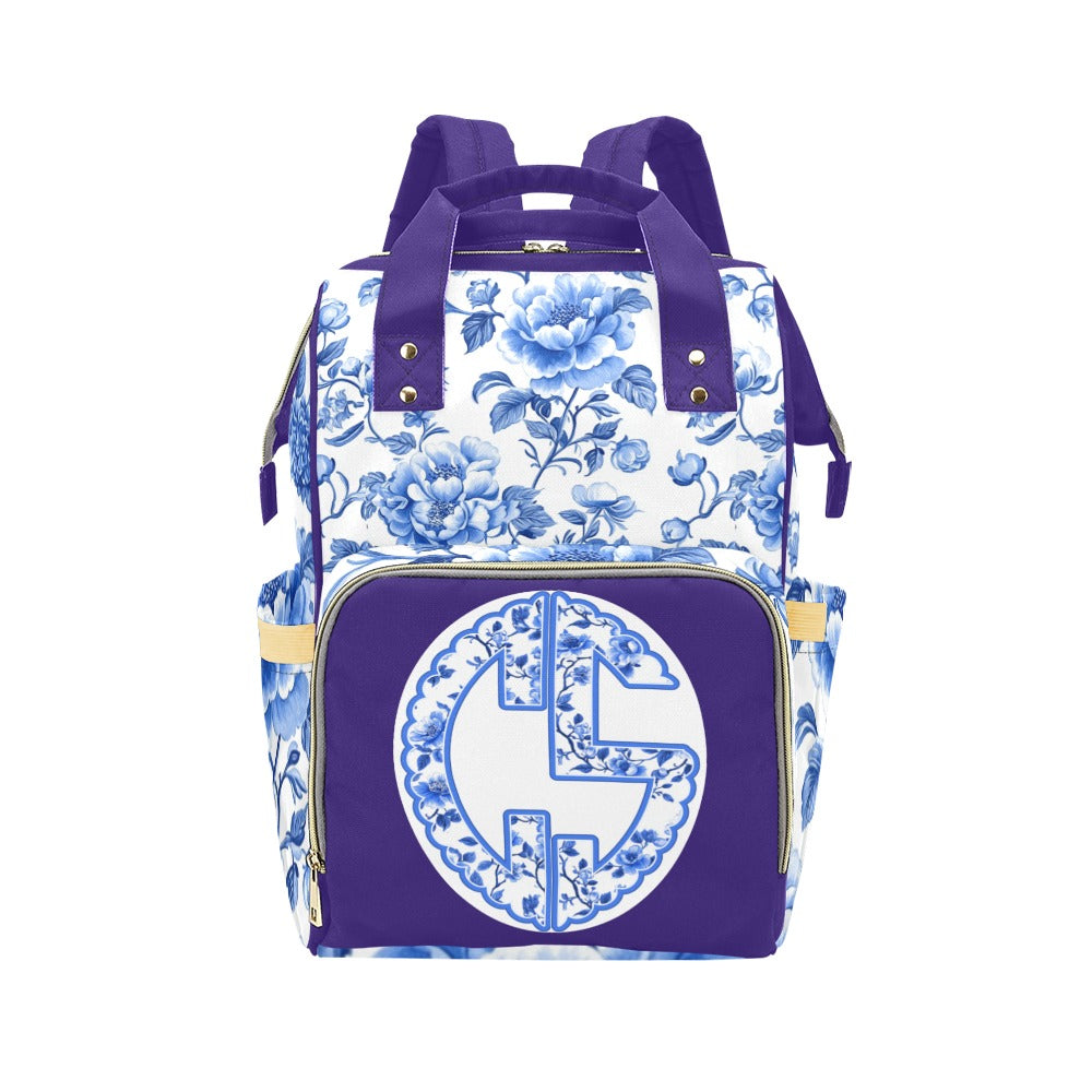 Chinoiserie Monogram Diaper Bag (A127)