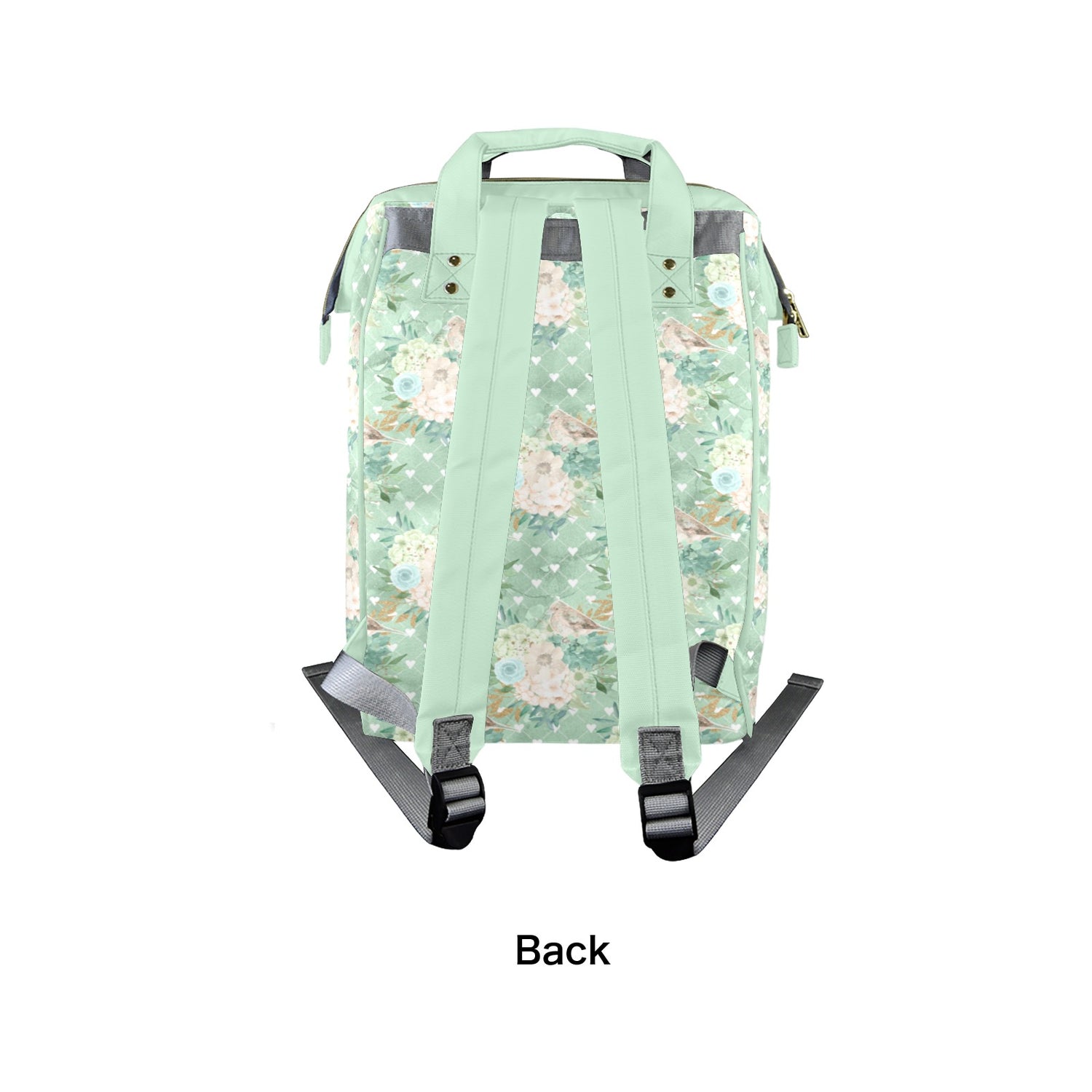Mint Floral Diaper Bag (A221)