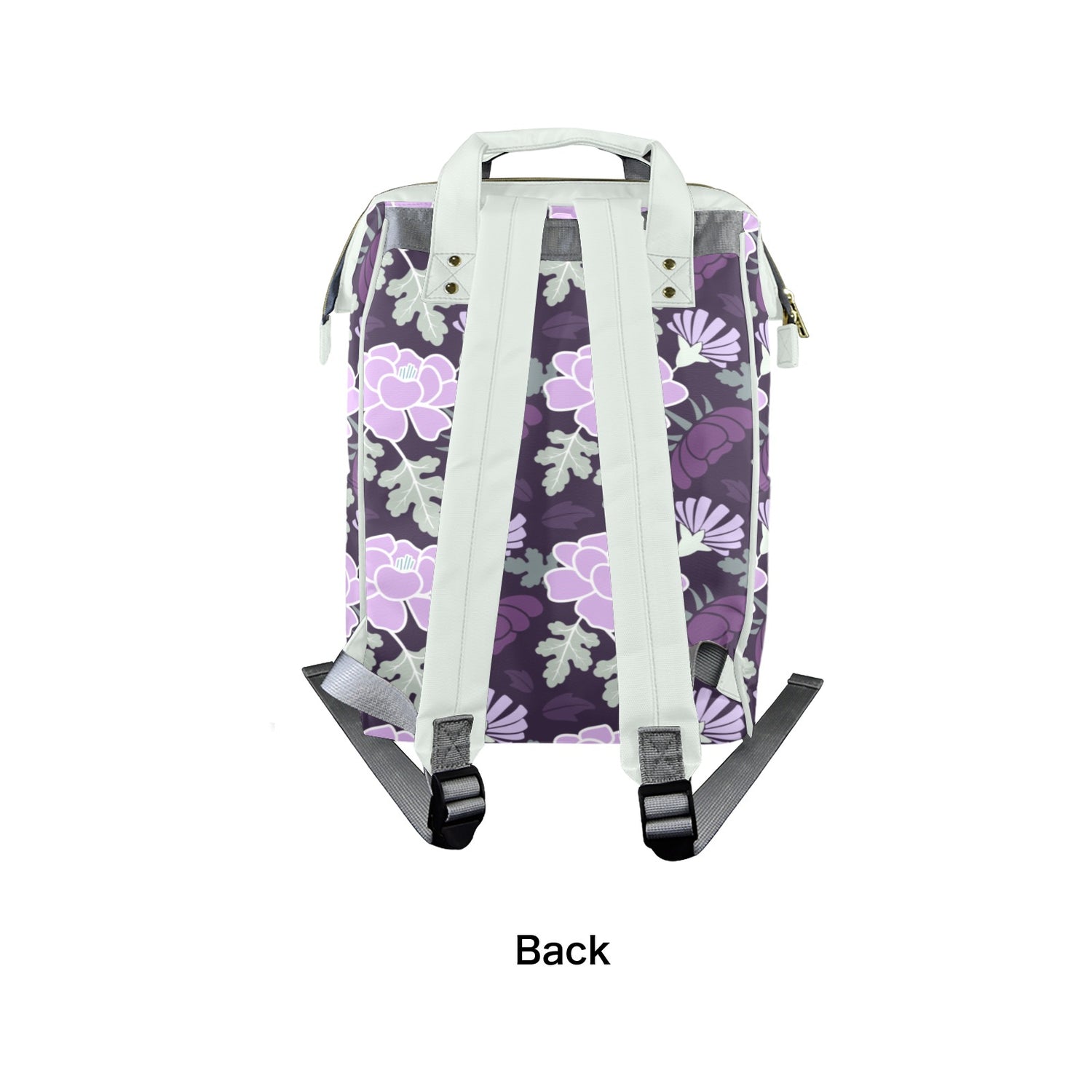 Violet Floral Monogram Diaper Bag (A219)