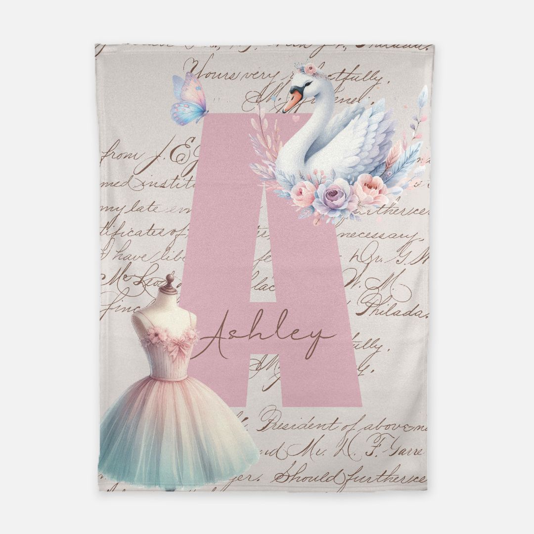 Ballerina Script Blanket (B071)
