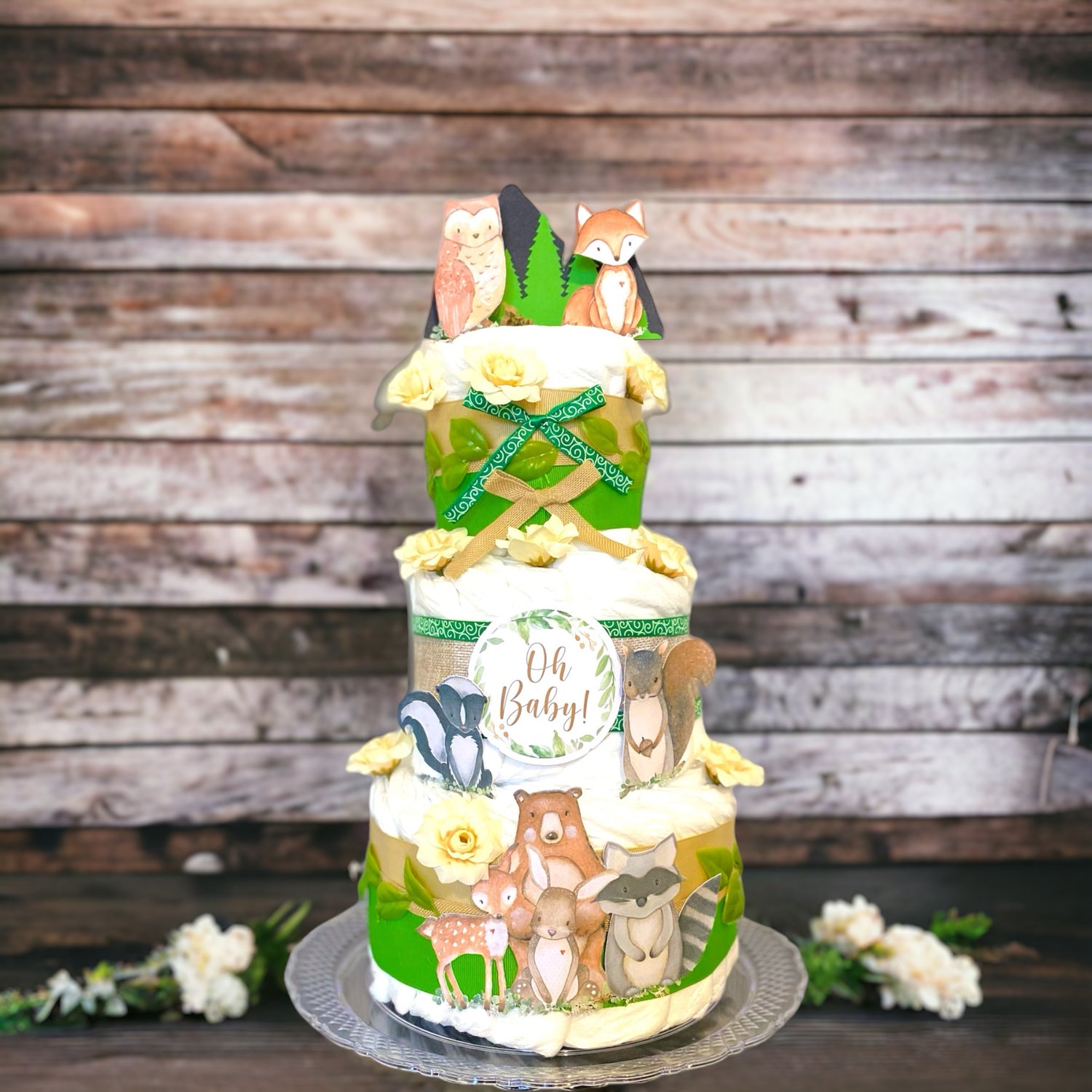 Woodland Diaper Cake