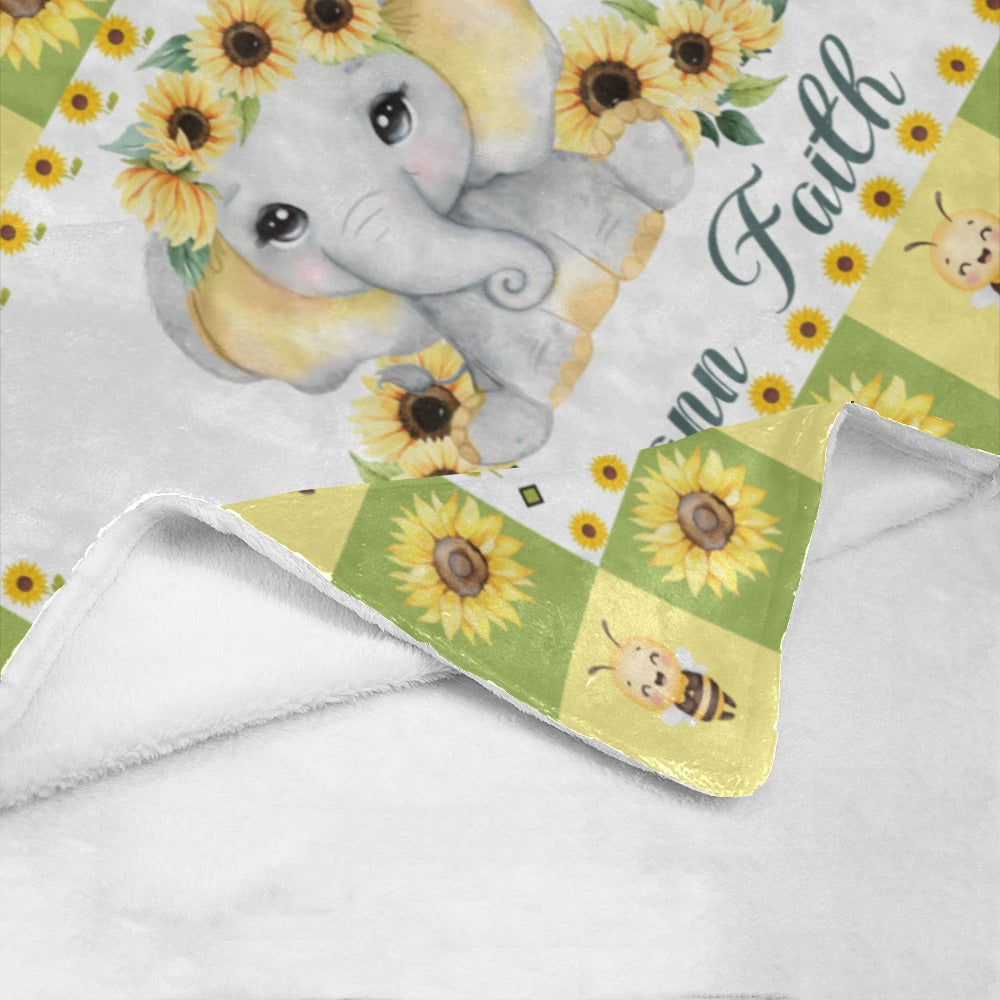 Sunflower Elephant Blanket (B252)