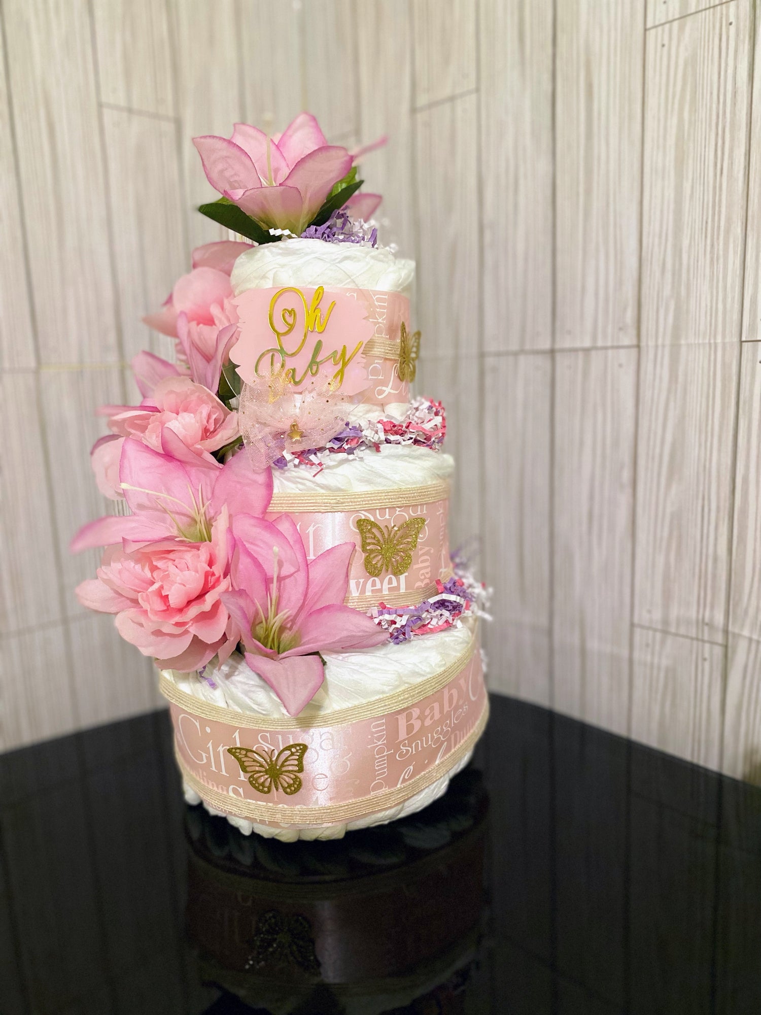 Floral Diaper Cake