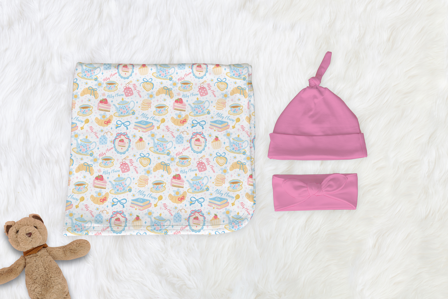 Abby Elaine's Tea Party Swaddle Set (B120)