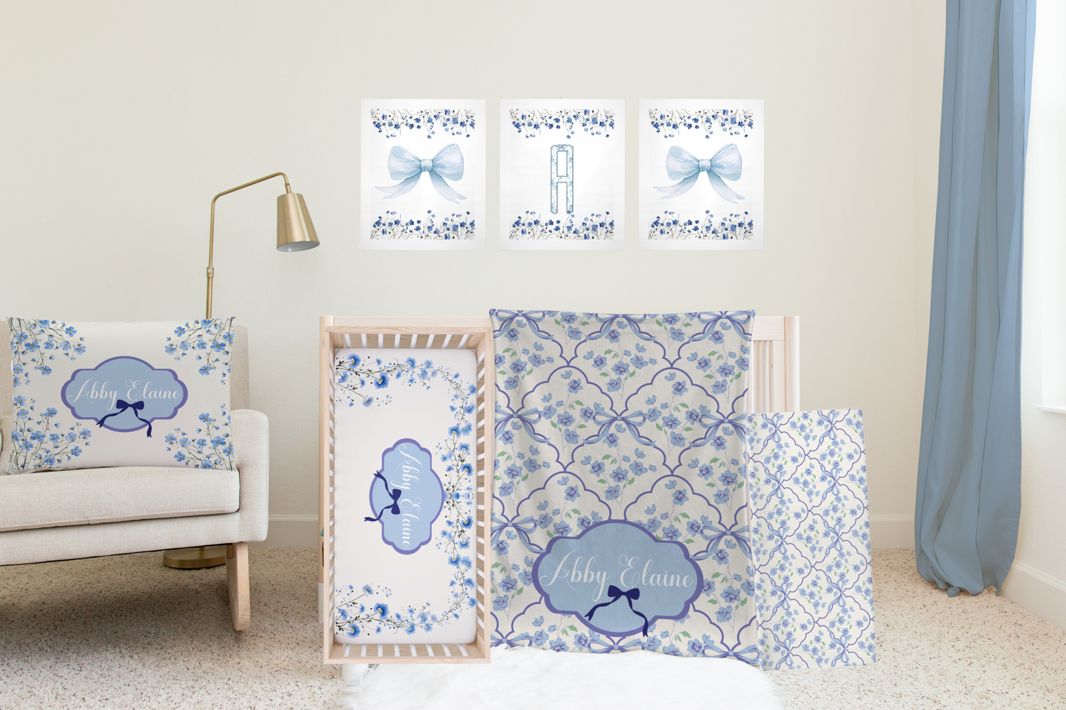 Abby Elaine's Blossoming Bows Bedding Set (N040)