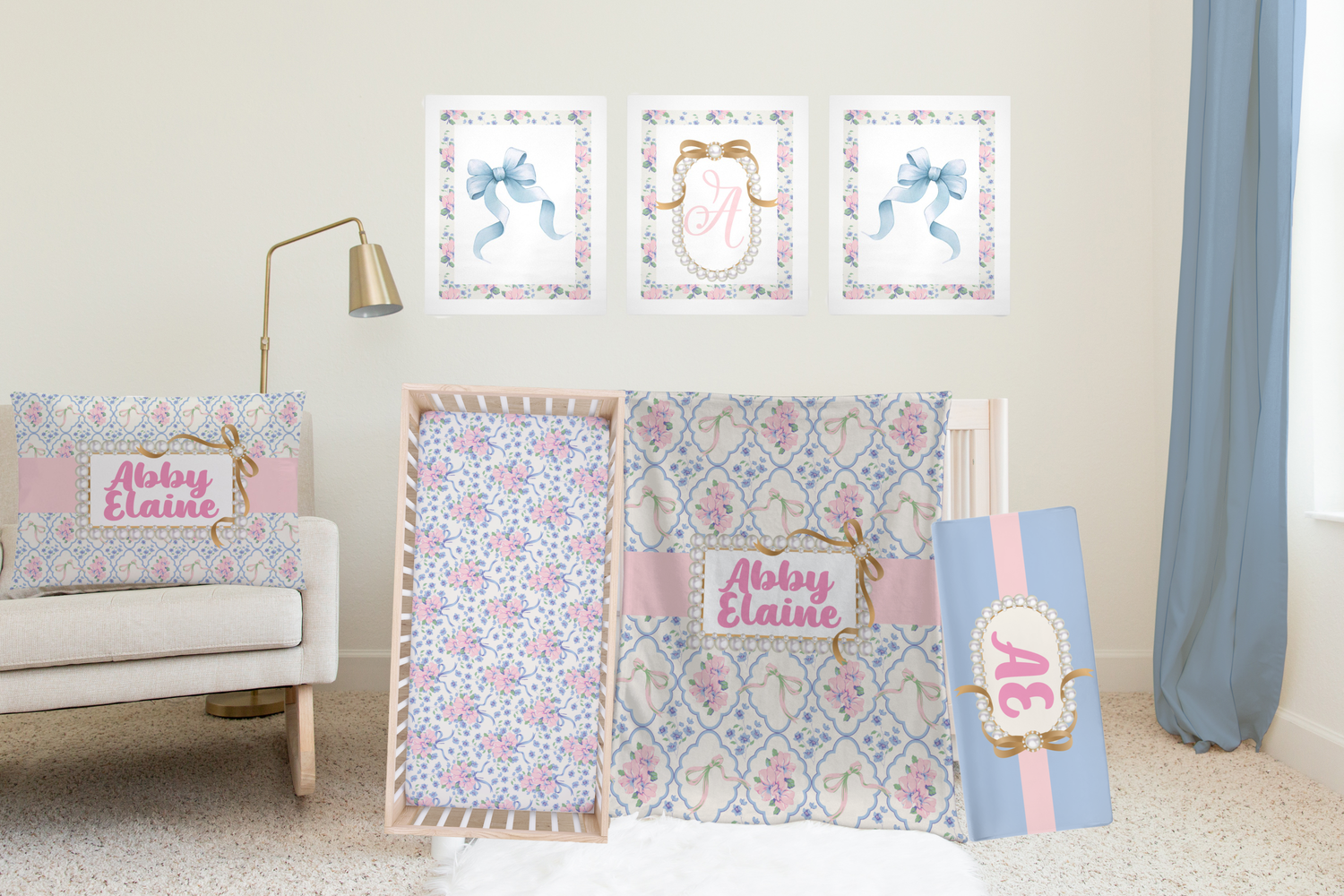 Abby Elaine's Vintage Bows & Blossom Bedding Set (N035)