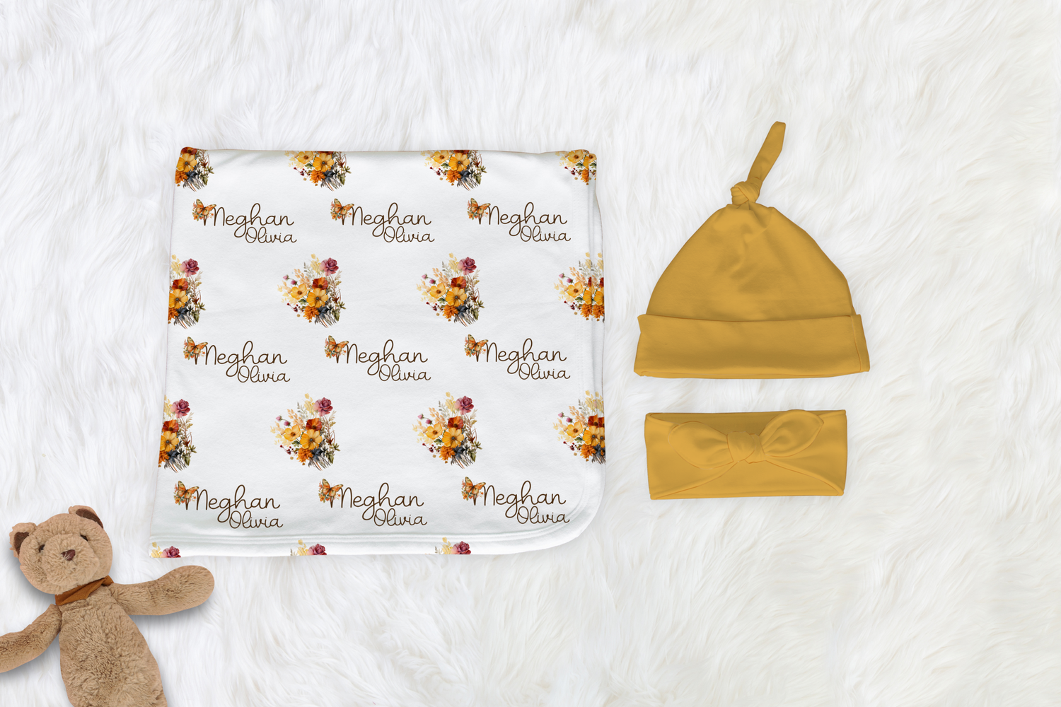 Autumn Wildflowers Swaddle Set (B046)