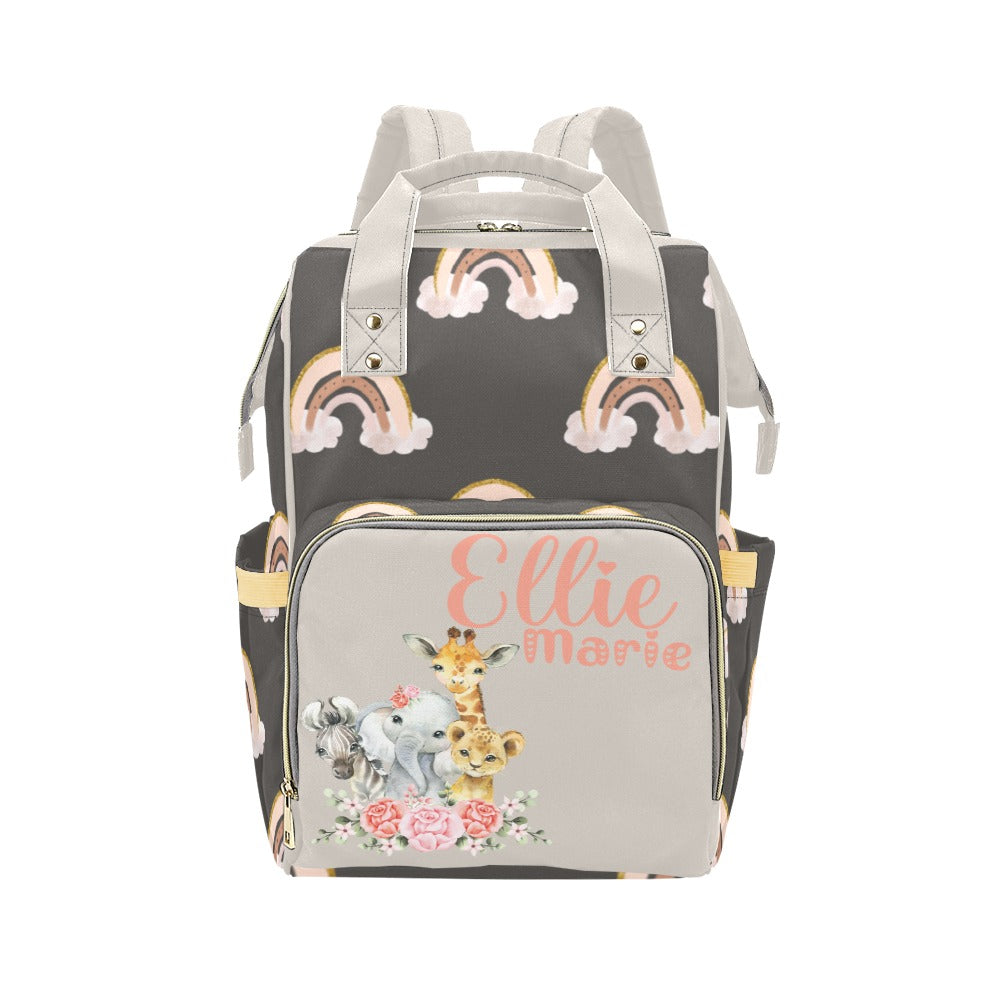 Rainbow Safari Diaper Bag (Gray) (A004)