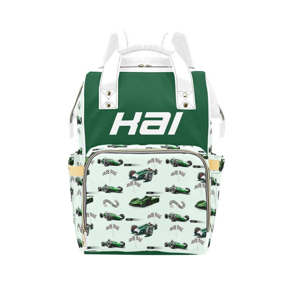 Race Car Diaper Bag (Green) (A040)