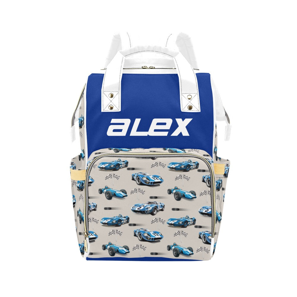 Race Car Diaper Bag (Blue) (A041)