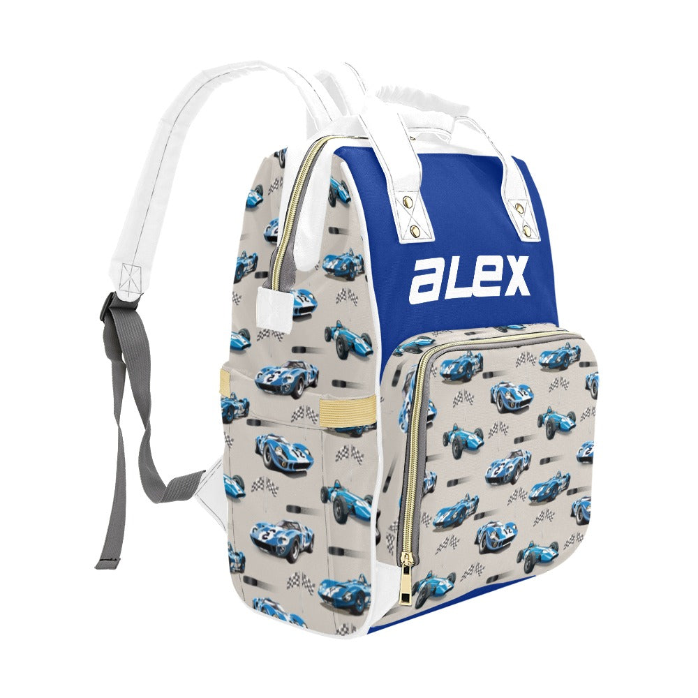 Race Car Diaper Bag (Blue) (A041)