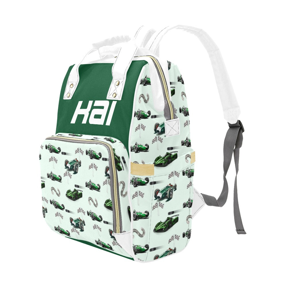 Race Car Diaper Bag (Green) (A040)