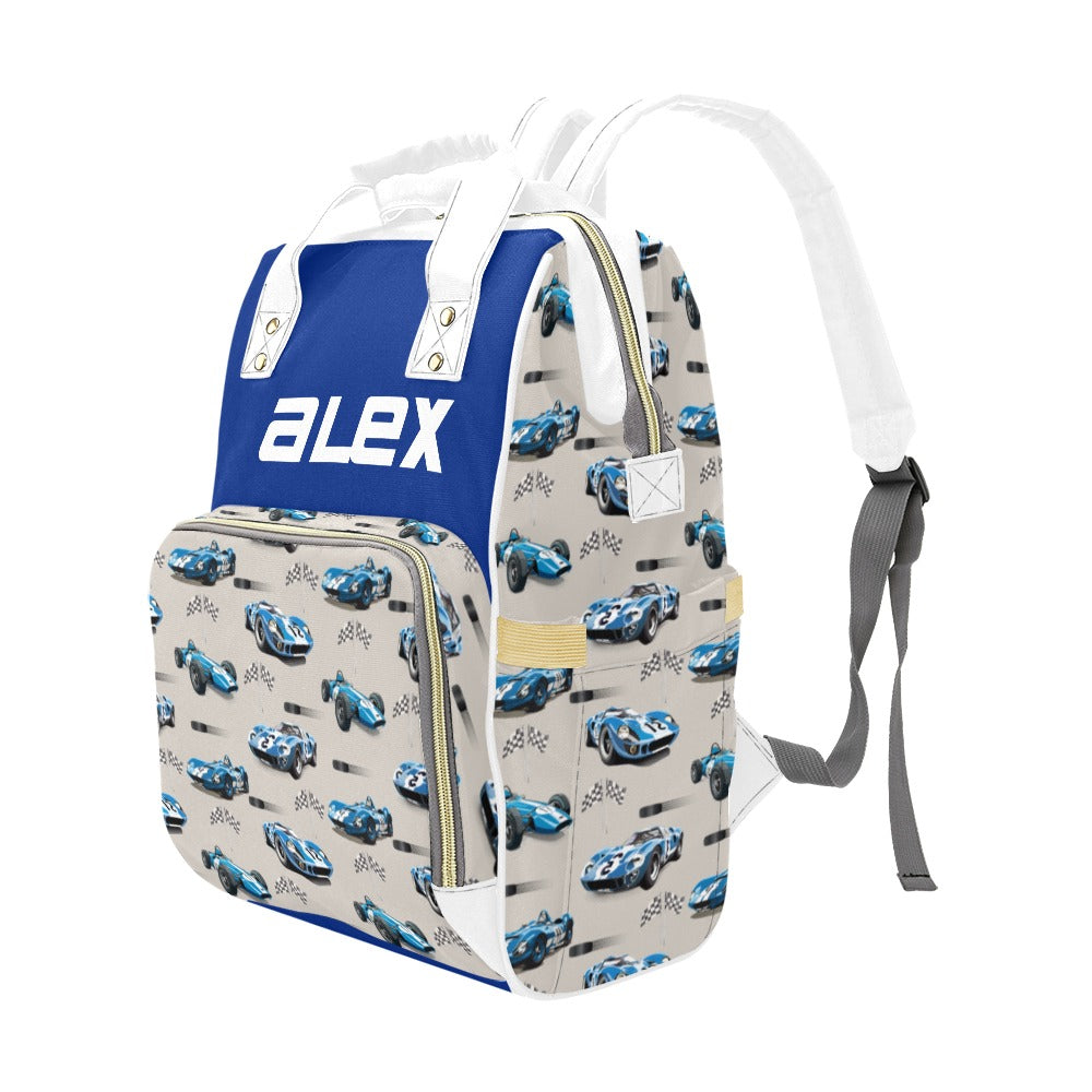 Race Car Diaper Bag (Blue) (A041)