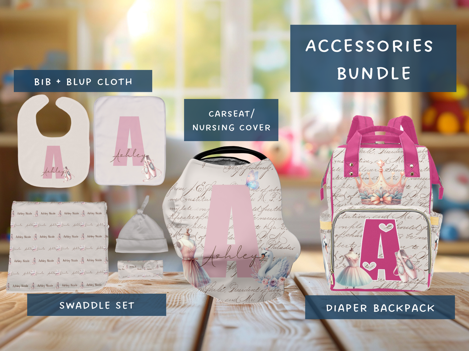 Ballerina Script Accessories Set (Bun004)