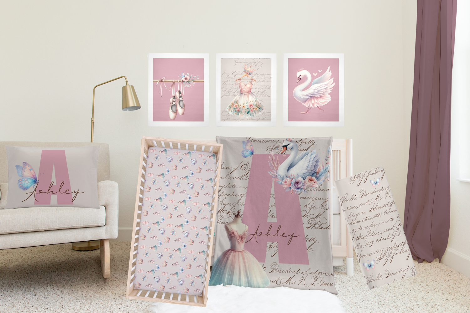 Ballerina Script Bedding Set (N017)