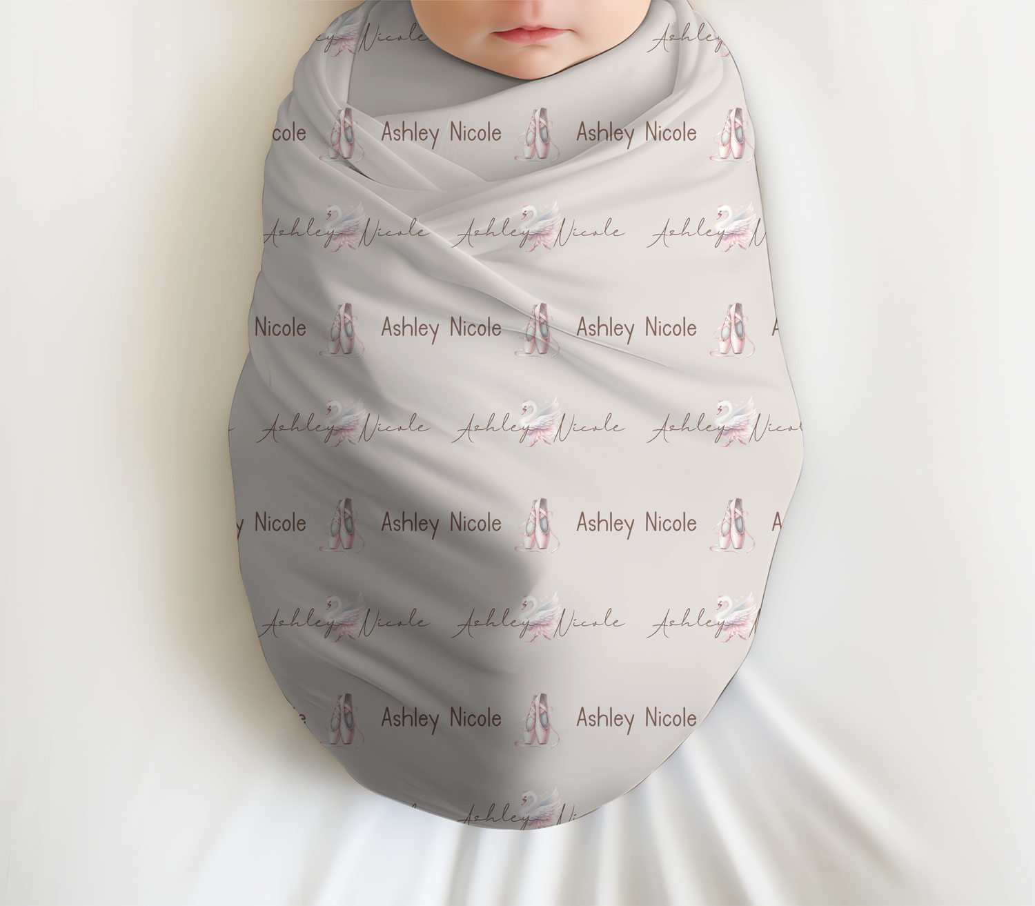 Ballerina Script Swaddle Blanket (B072)