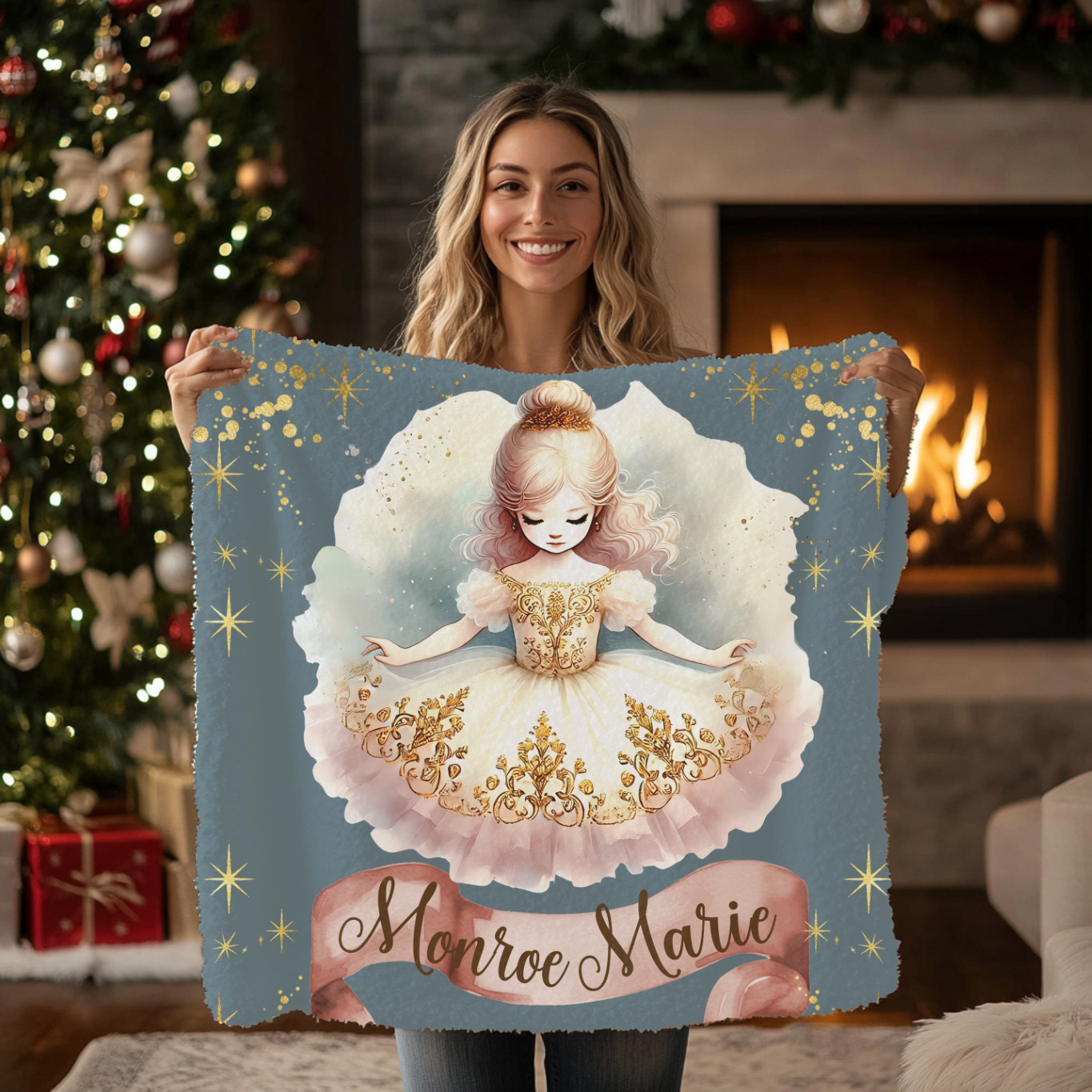 Ballerina and Stars Blanket (B037)