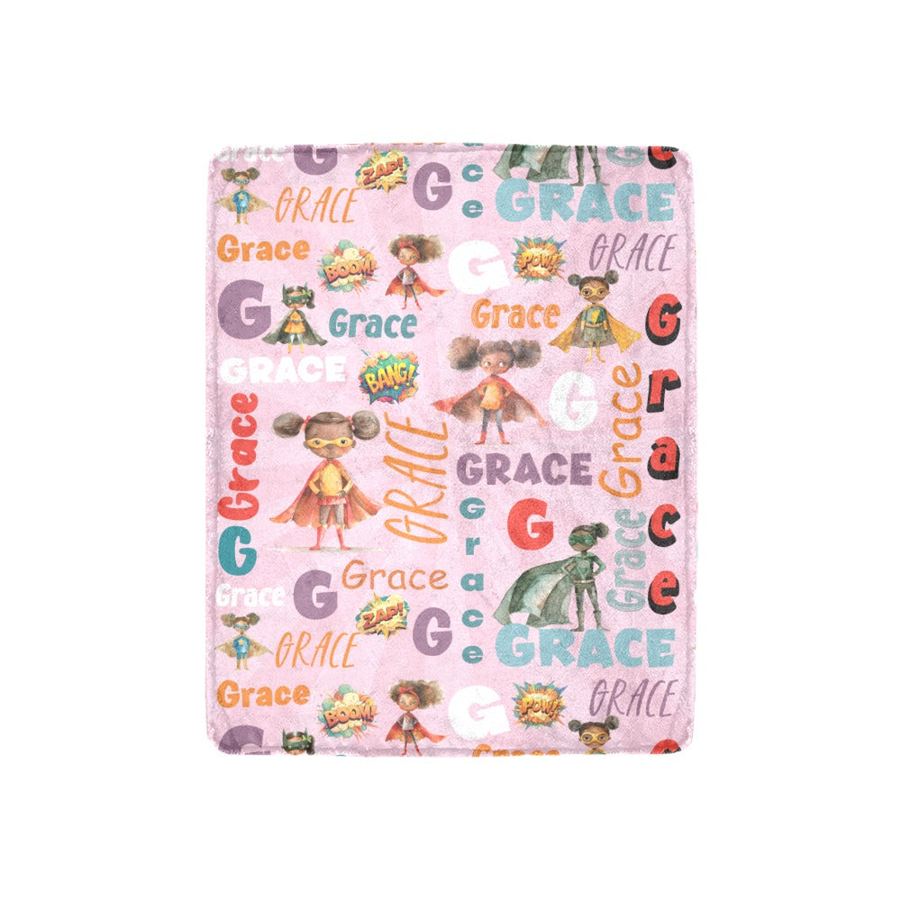 African American Superhero Name Blanket (B200)