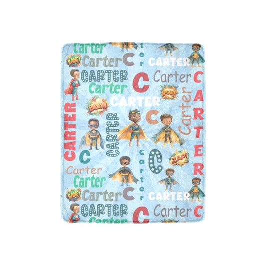 African American Superhero Name Blanket (B199)