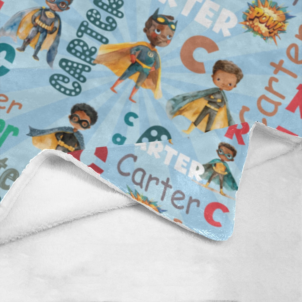 African American Superhero Name Blanket (B199)