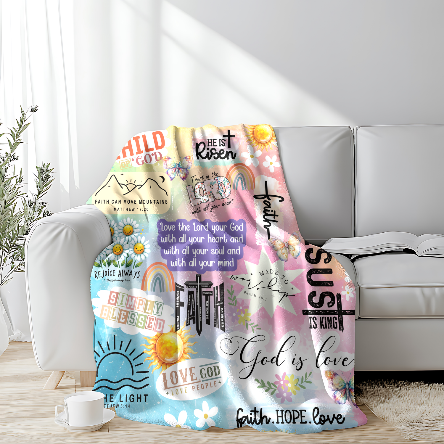 Retro Graffiti Christian Blanket (B088)