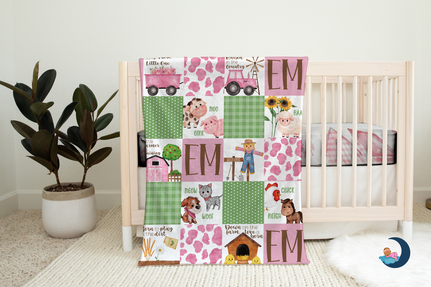 Little Farmhand Blanket (Pink)(B318)