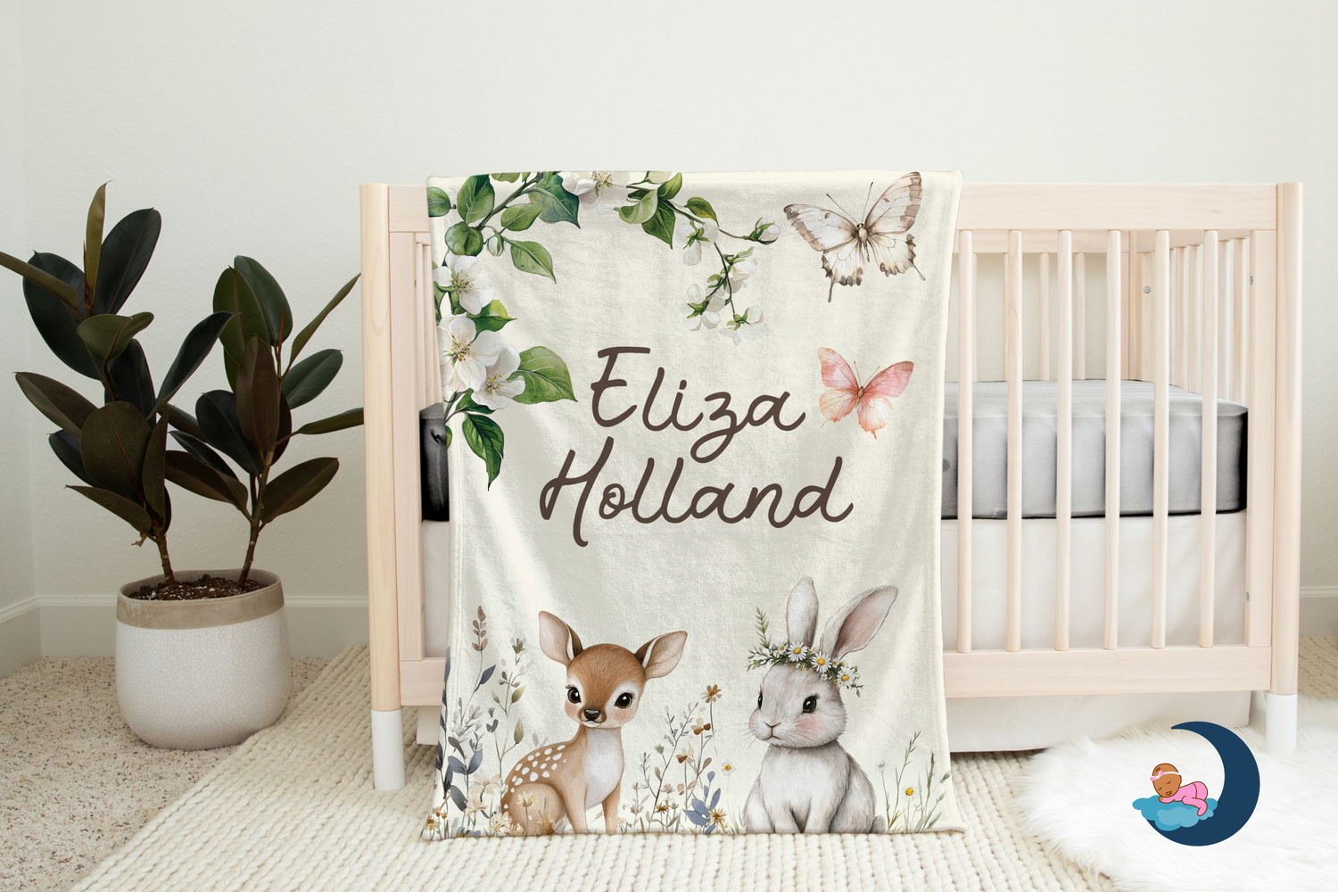 Cottagecore Garden Animals Blanket (B163)