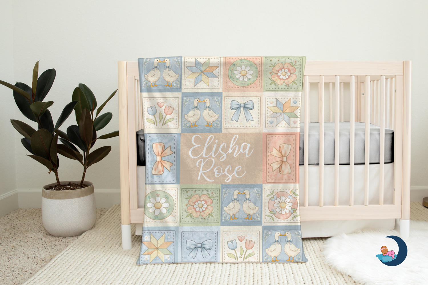 Pastel Country Goose Blanket (B313)