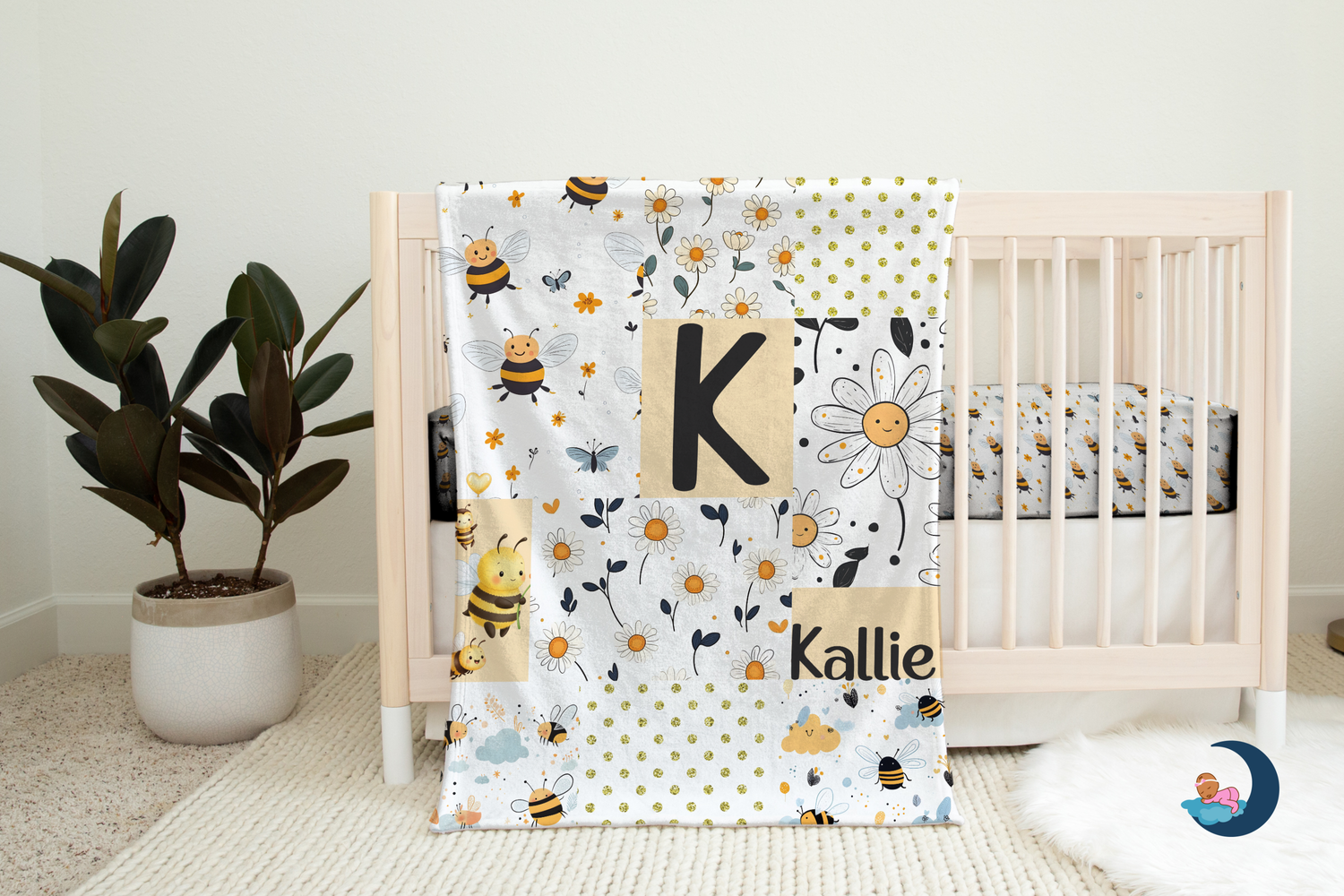 Sweet Honey Bee Baby Blanket (B286)