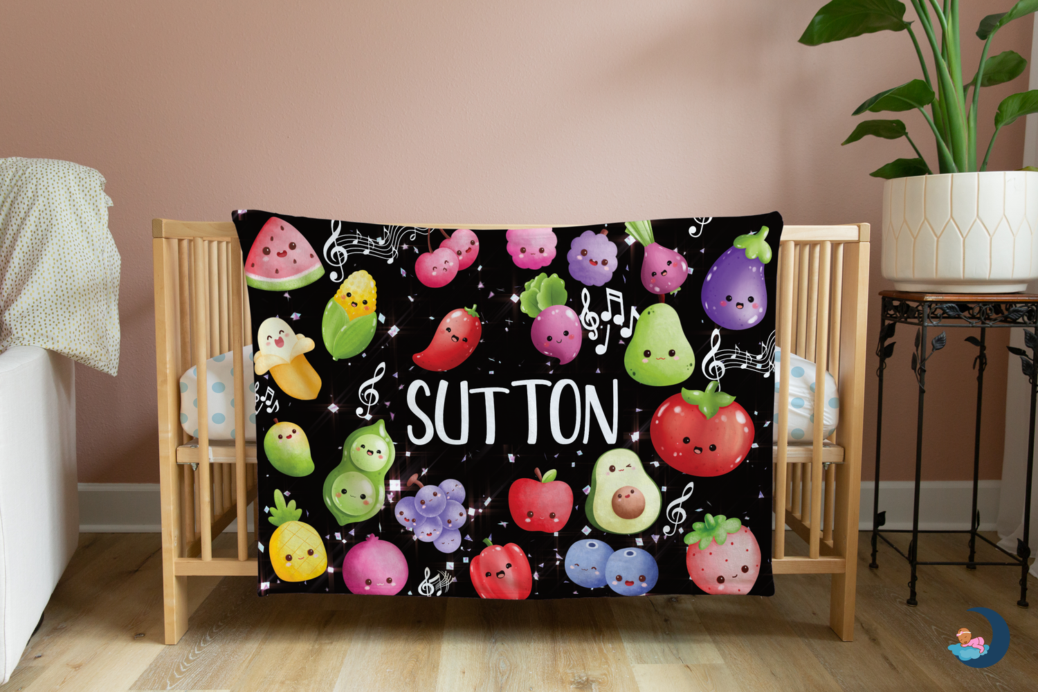 Kawaii Fruits 'n Veggies Party Blanket (B194)