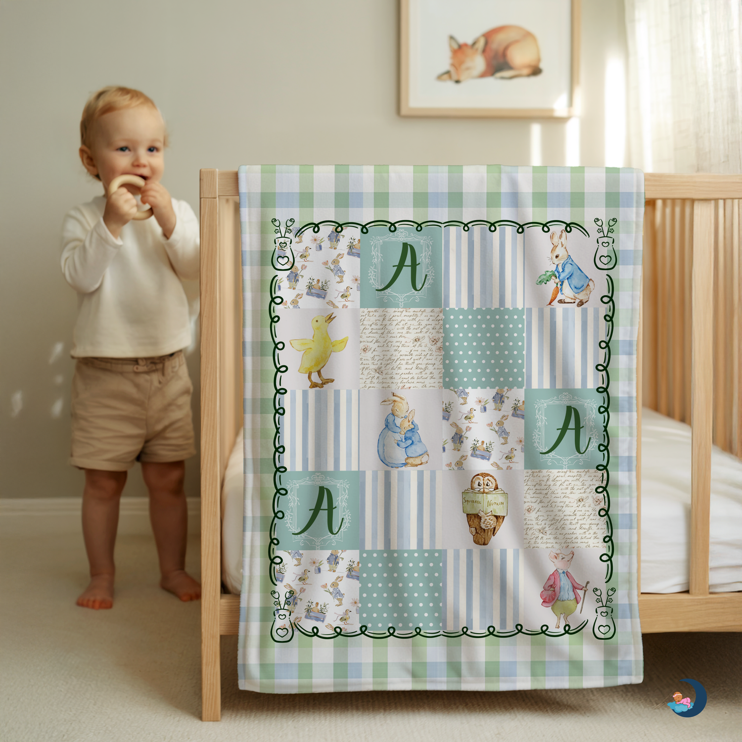 Storybook Bunny Patch Blanket (B290)