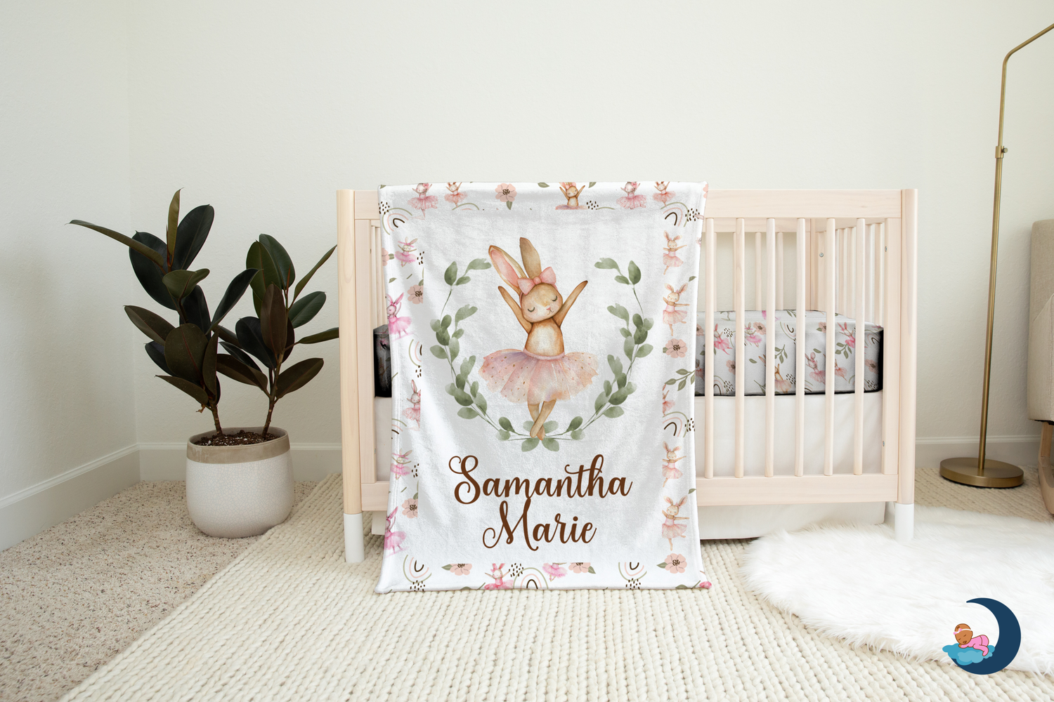 Bunny Ballerina Blanket (B067)