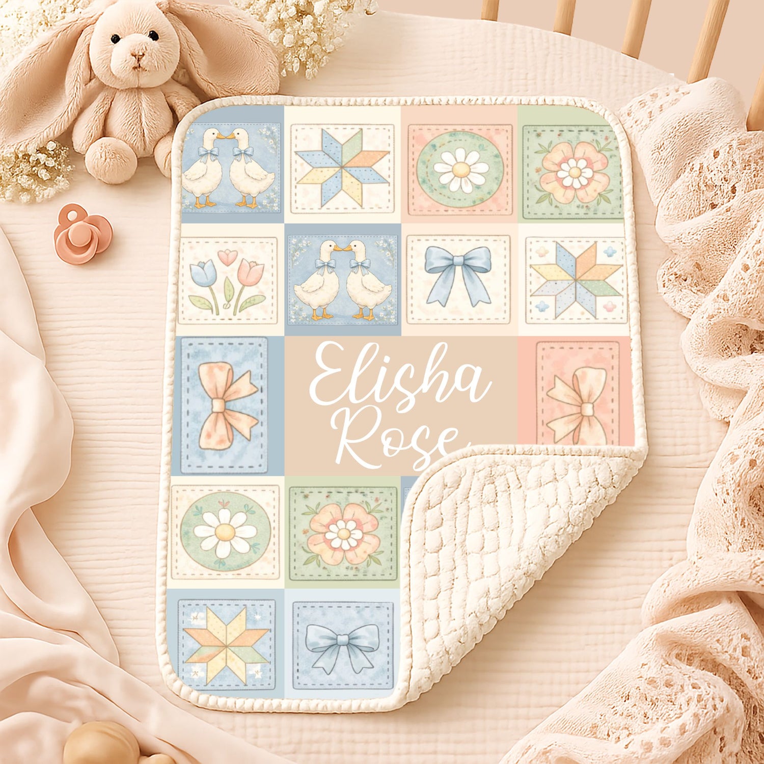 Pastel Country Goose Blanket (B313)