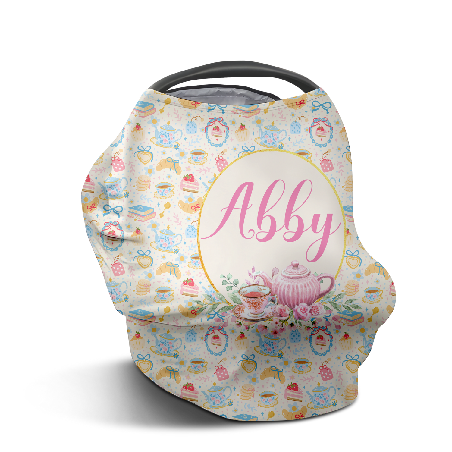 Abby Elaine's Tea Party Car Seat Cover (A119)