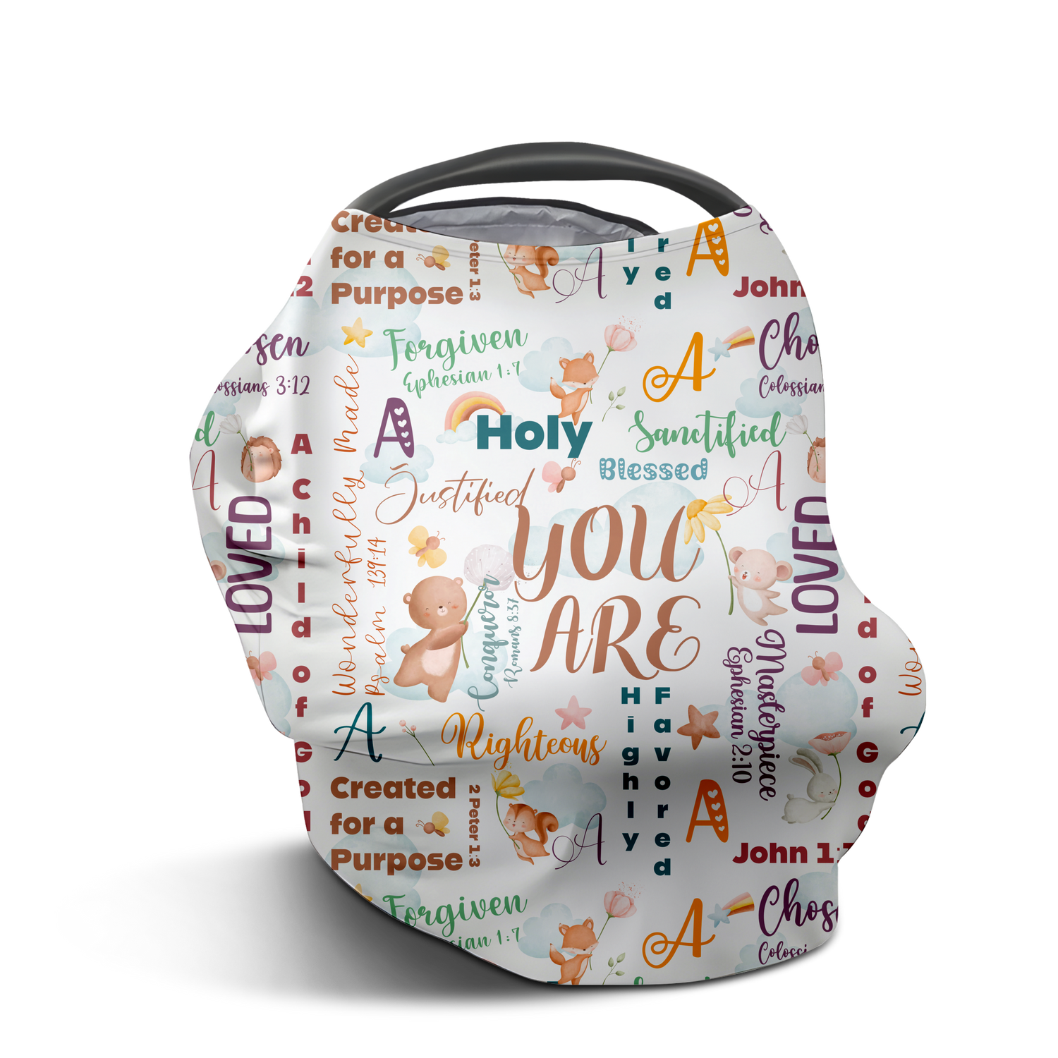 Dreamy Woodland Scripture Affirmations Car Seat Cover (A156)