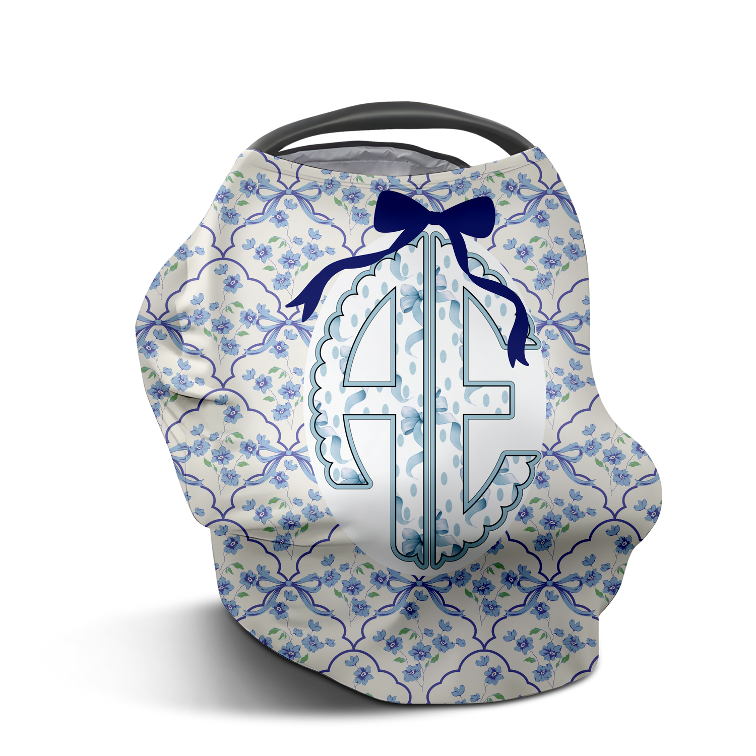 Abby Elaine's Blossoming Bows Monogram Car Seat Cover (A122)