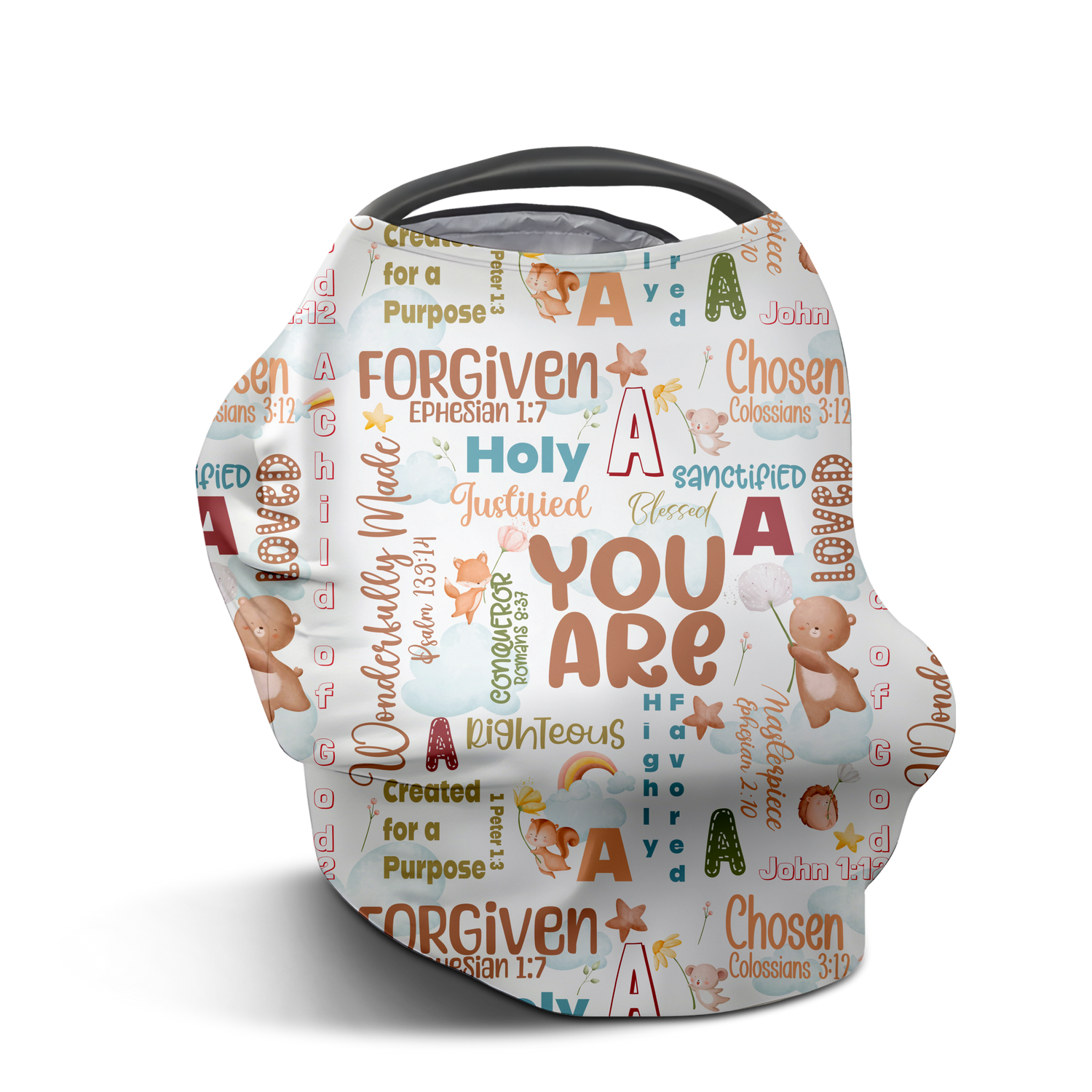 Dreamy Woodland Scripture Affirmations Car Seat Cover (A156)