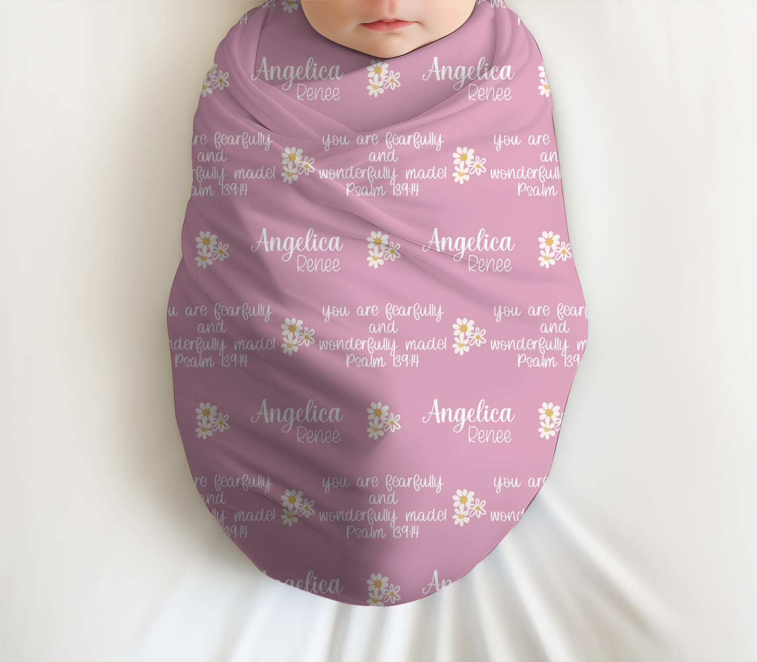 Christian Affirmations Swaddle Set (B094) (Pink)