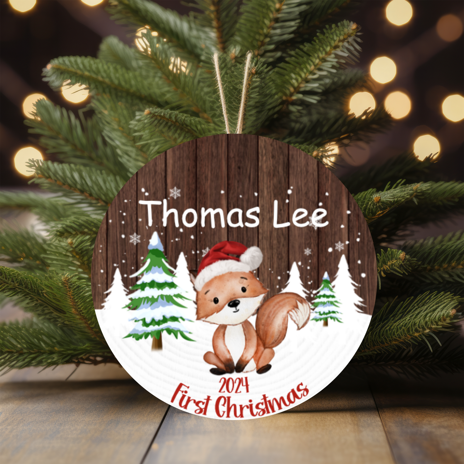 Baby Fox First Christmas Ornament (A017)