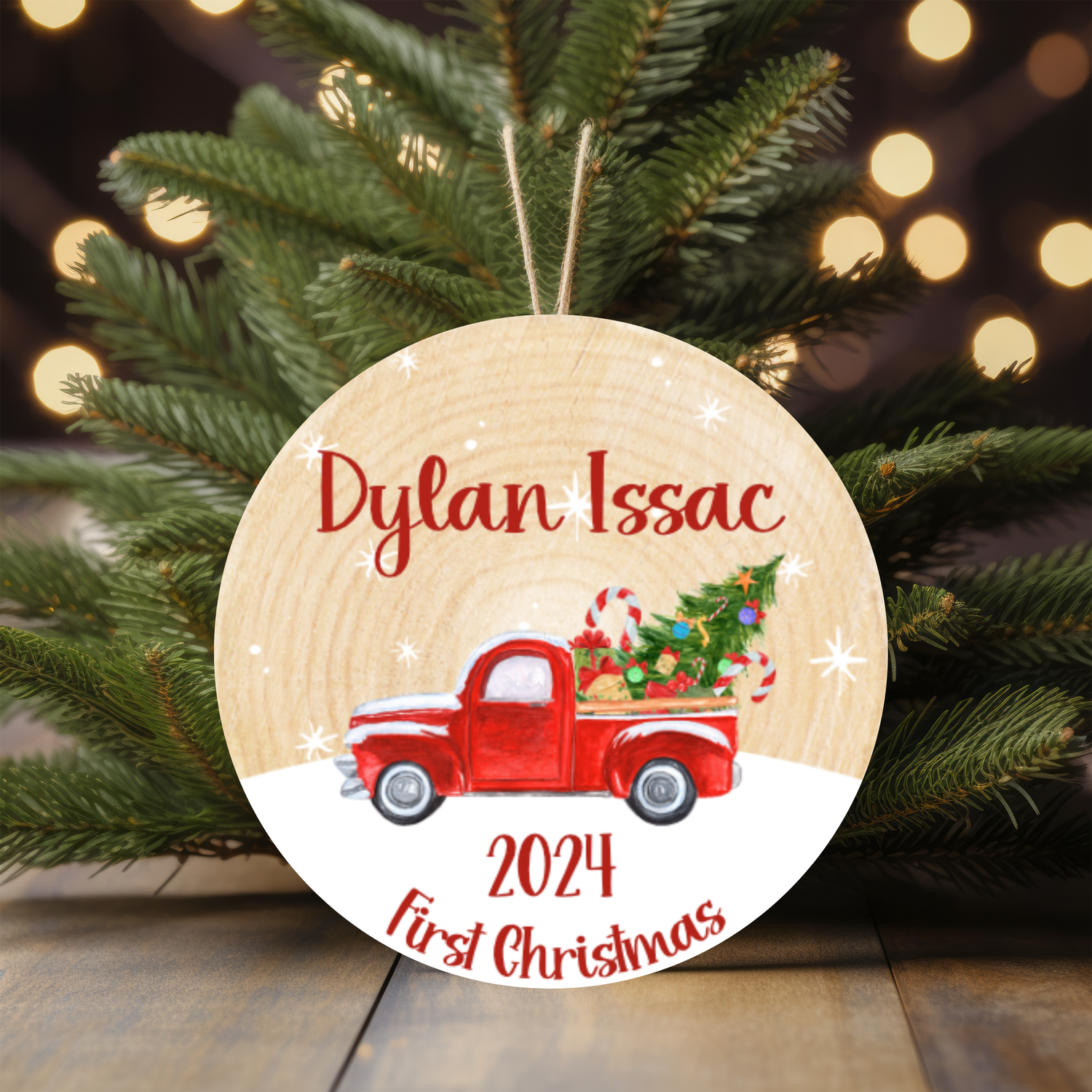 Red Truck First Christmas Ornament (A017)