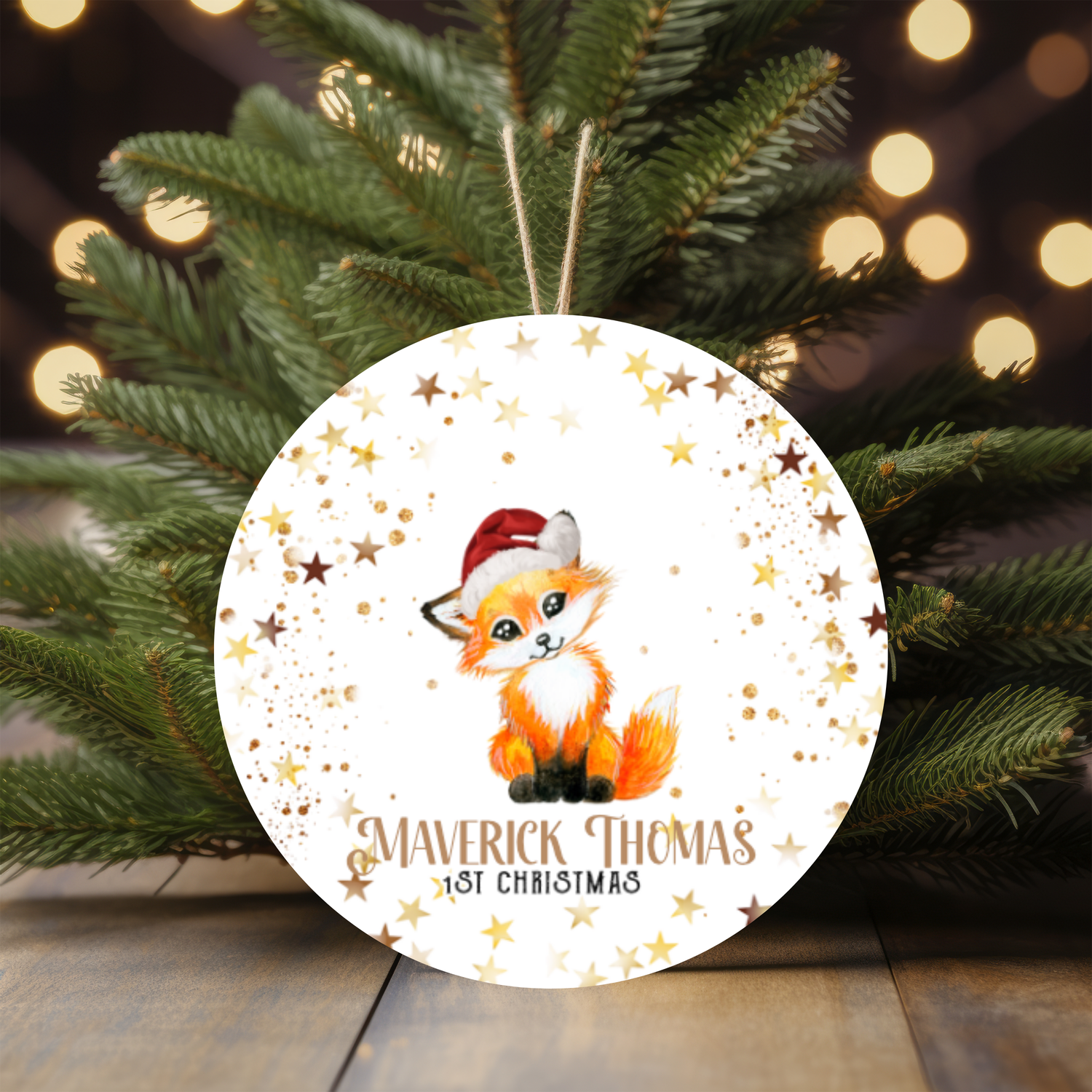 Baby Fox First Christmas Ornament (A021)